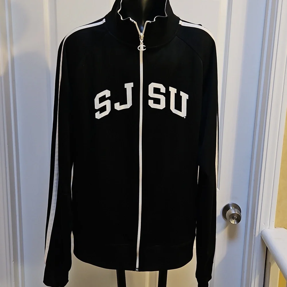 CHAMPION SJSU Black Track Jacket Coat - L